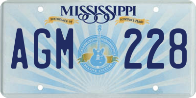 MS license plate AGM228