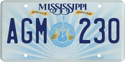 MS license plate AGM230