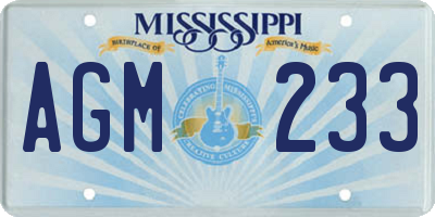 MS license plate AGM233