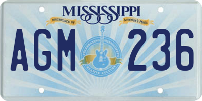 MS license plate AGM236