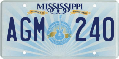 MS license plate AGM240