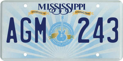 MS license plate AGM243