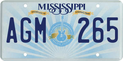 MS license plate AGM265