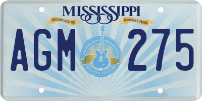 MS license plate AGM275