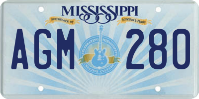 MS license plate AGM280
