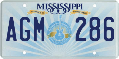MS license plate AGM286