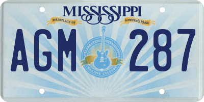 MS license plate AGM287