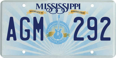 MS license plate AGM292