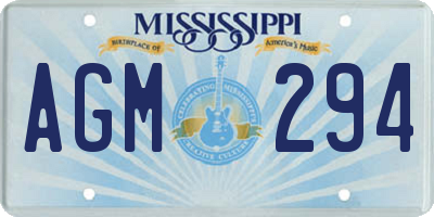 MS license plate AGM294