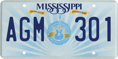 MS license plate AGM301