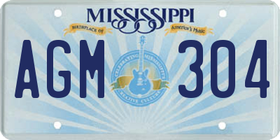MS license plate AGM304