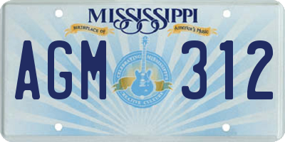 MS license plate AGM312