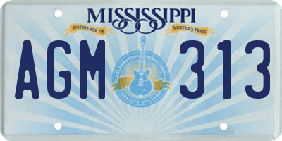 MS license plate AGM313