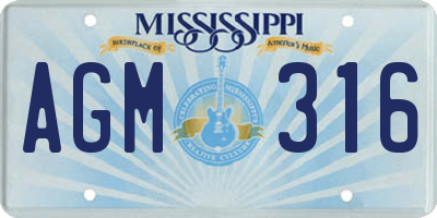 MS license plate AGM316