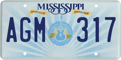 MS license plate AGM317