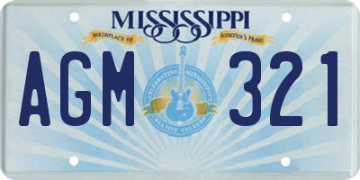 MS license plate AGM321