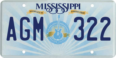 MS license plate AGM322