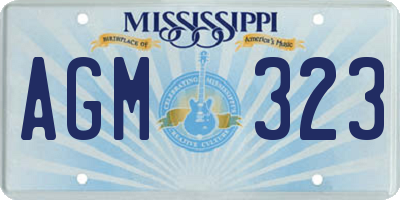 MS license plate AGM323