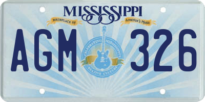 MS license plate AGM326