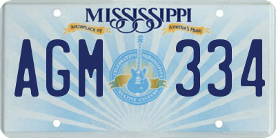 MS license plate AGM334