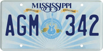 MS license plate AGM342