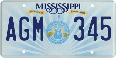 MS license plate AGM345