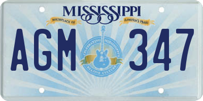MS license plate AGM347