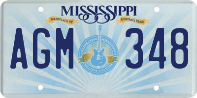 MS license plate AGM348