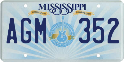 MS license plate AGM352