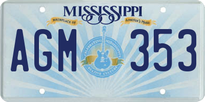 MS license plate AGM353