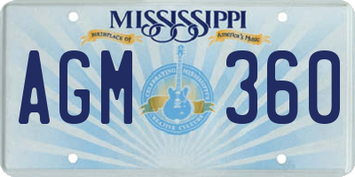 MS license plate AGM360