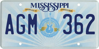 MS license plate AGM362