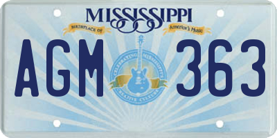 MS license plate AGM363