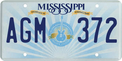 MS license plate AGM372