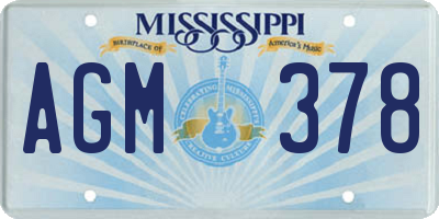 MS license plate AGM378