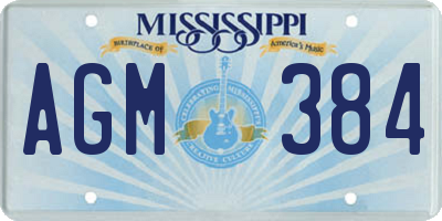 MS license plate AGM384