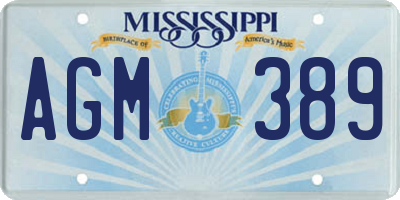 MS license plate AGM389