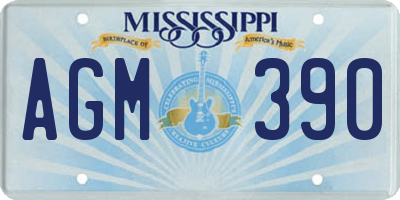 MS license plate AGM390