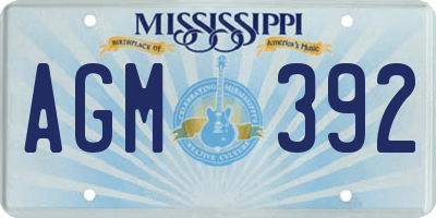 MS license plate AGM392