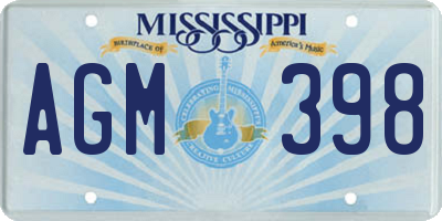 MS license plate AGM398