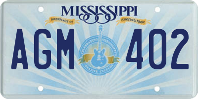MS license plate AGM402