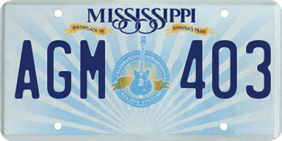 MS license plate AGM403