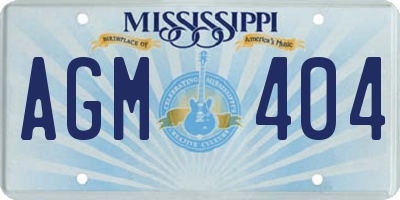 MS license plate AGM404