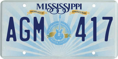 MS license plate AGM417