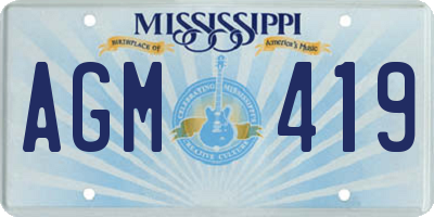 MS license plate AGM419