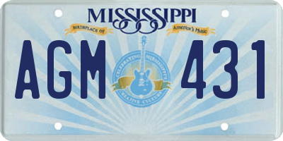 MS license plate AGM431