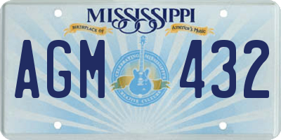MS license plate AGM432