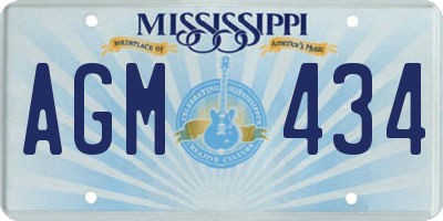 MS license plate AGM434