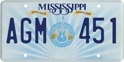 MS license plate AGM451