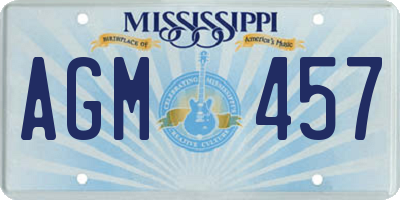 MS license plate AGM457